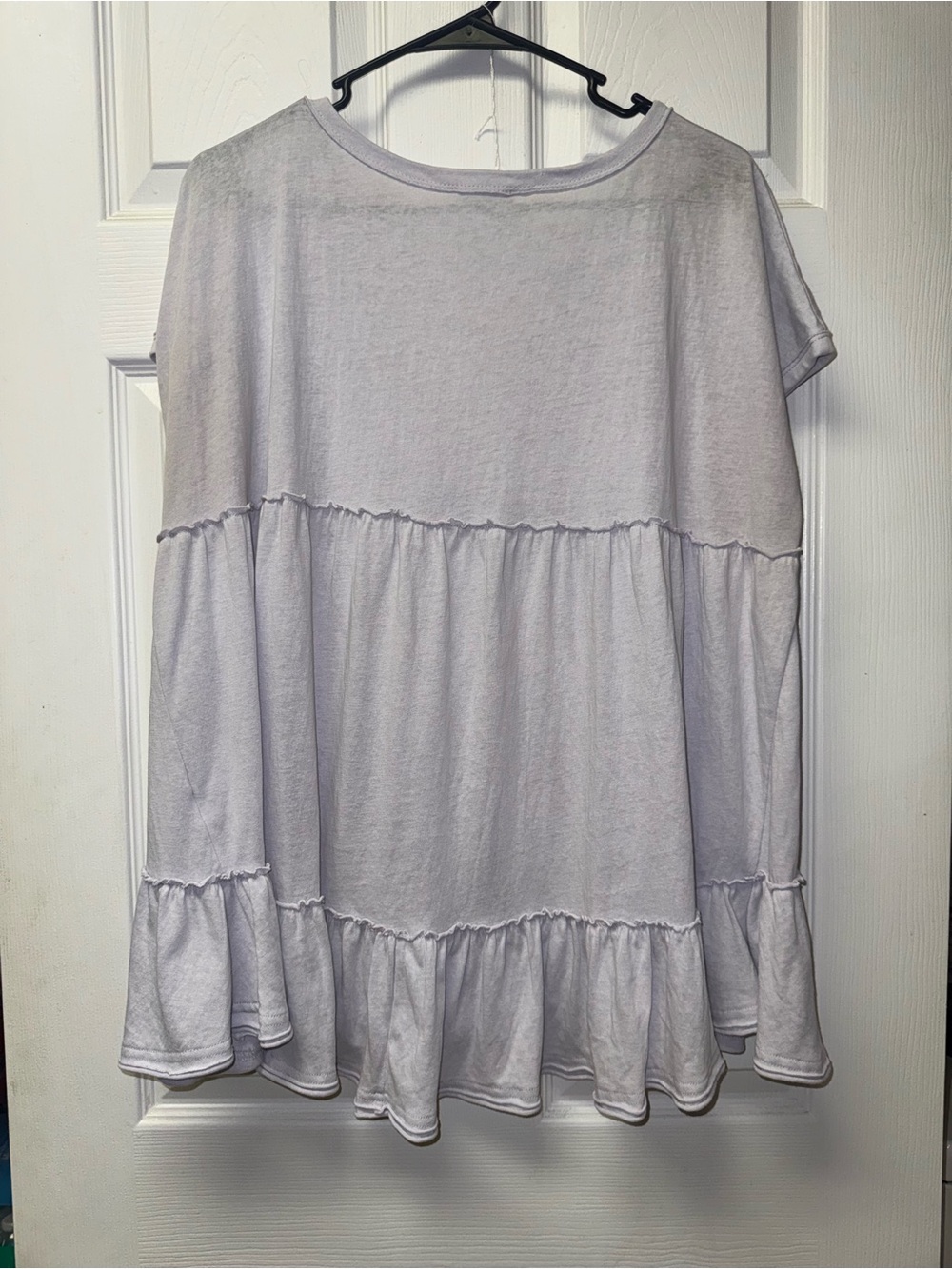 easel lavender Short-Sleeve Ruffle-Hem oversized tee - Picture 3 of 4